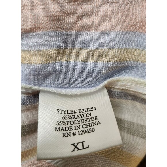 Como Vintage button up Short Balloon Sleeve Blouse Size XL - Picture 5 of 9